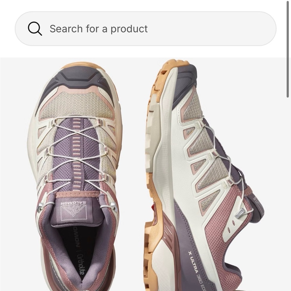 Salomon Women's Cream and Purple Athletic Shoes